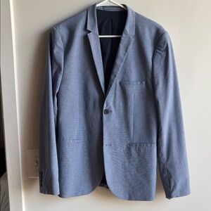 Womens Light Gray Single-Breasted Blazer